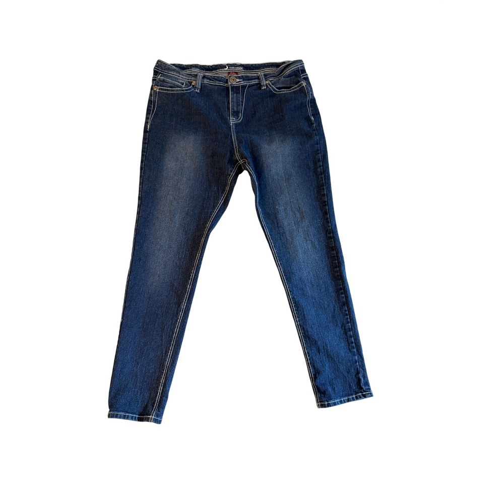 Ruby Moon Embellished Skinny Jeans Women 16 Blue Dark Wash Rhinestone Wing Boho